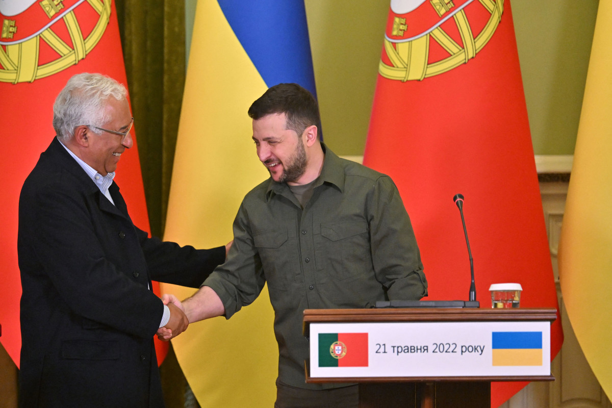 Antonio Costa, Portugal’s Prime Minister and Volodymyr Zelensky, Ukrainian President