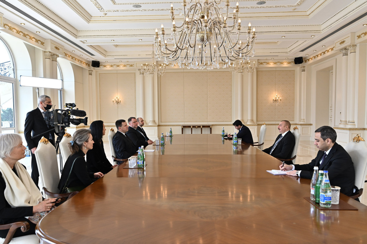 On May 25, President of the Republic of Azerbaijan Ilham Aliyev received the delegation led by the speaker of Estonian Parliament Juri Ratas