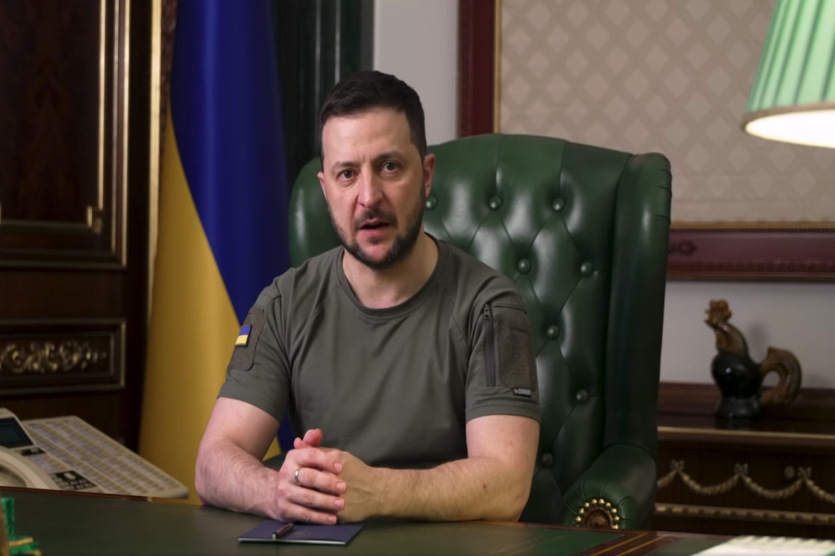 Ukrainian President Volodymyr Zelensky speaks during his evening video message on Thursday May 26. (Office of President of Ukraine)