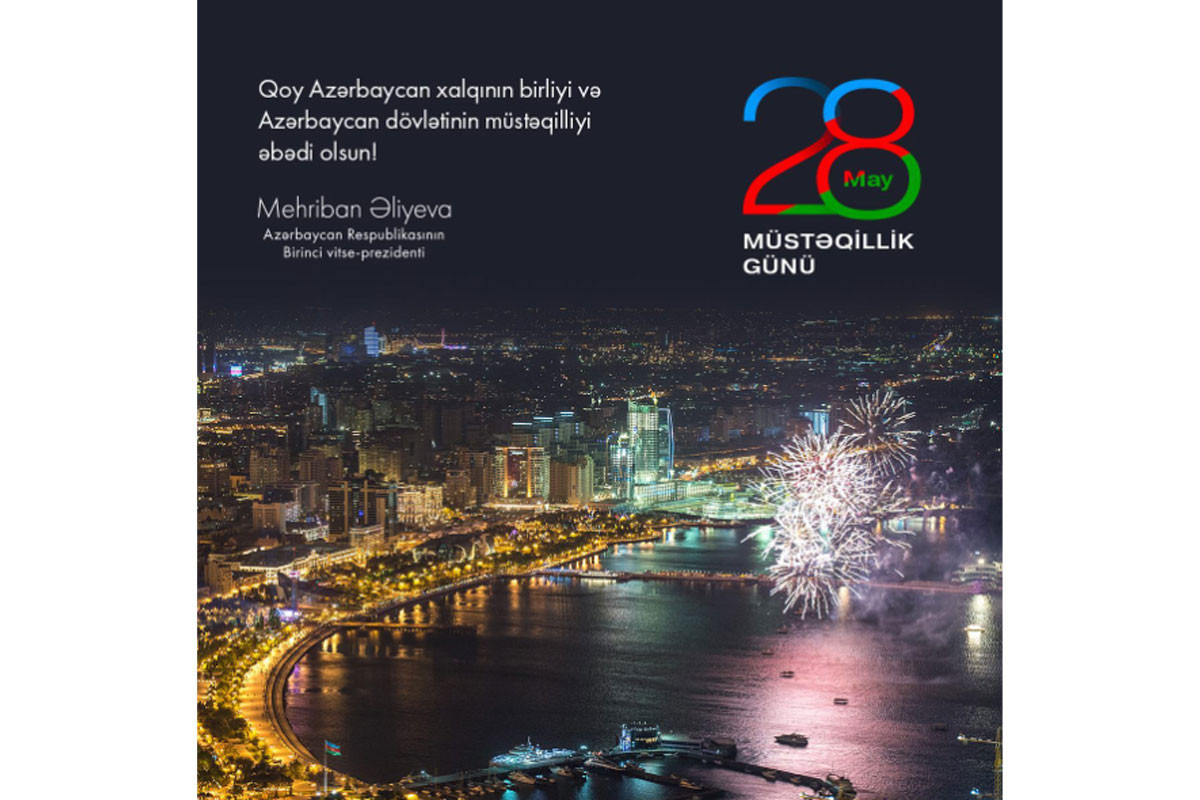 Azerbaijan's First Vice-President congratulates Azerbaijani people on the occasion of Independence Day