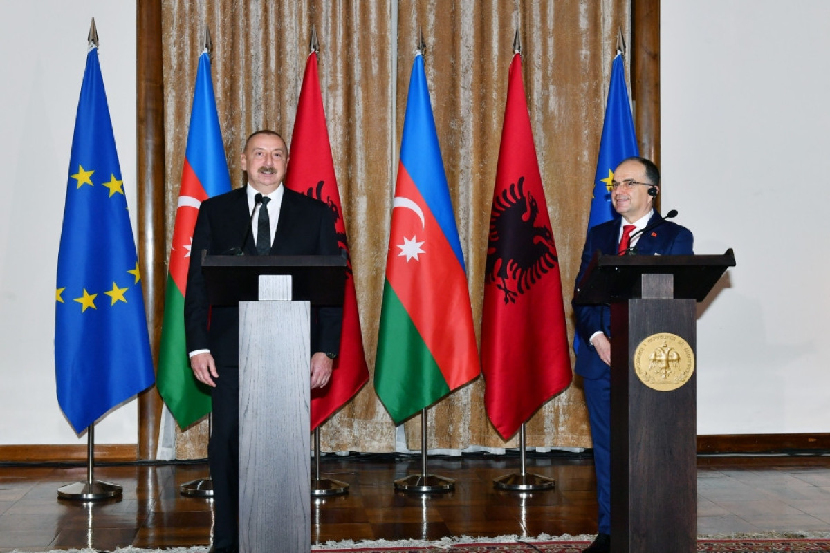 Azerbaijani, Albanian presidents made press statements