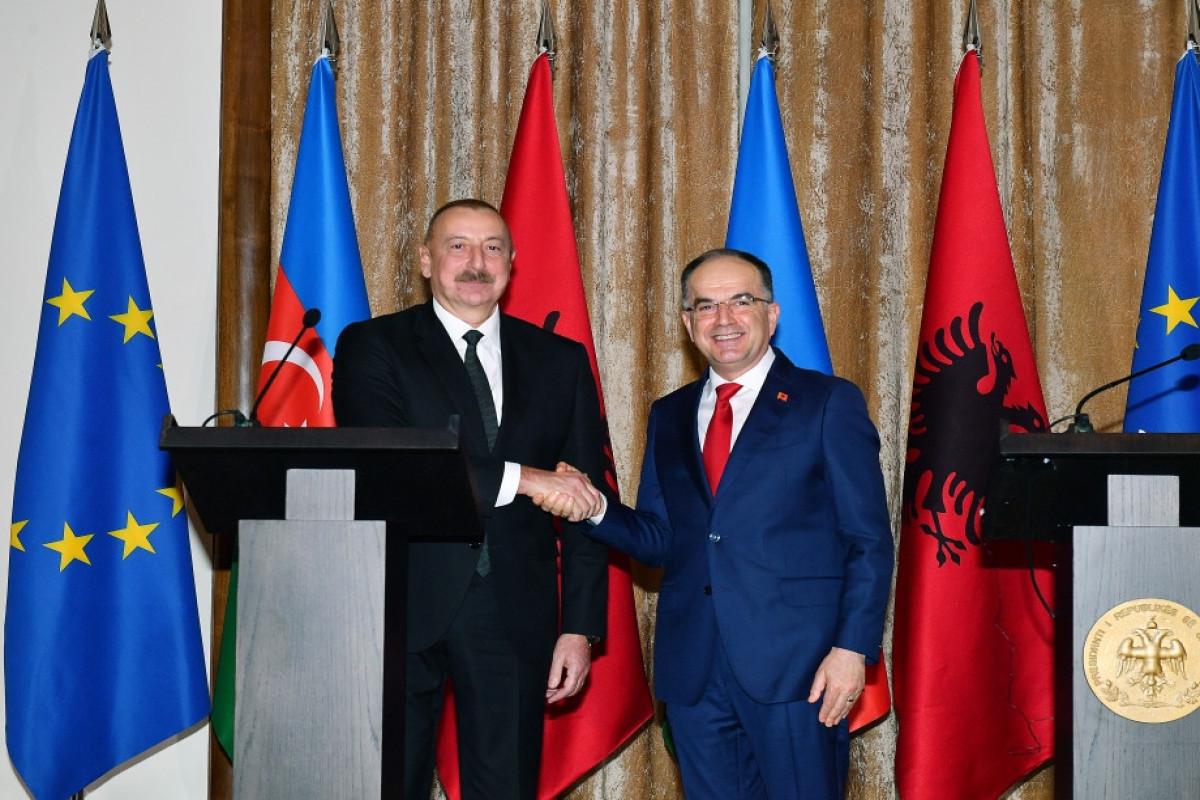 Azerbaijani, Albanian presidents made press statements