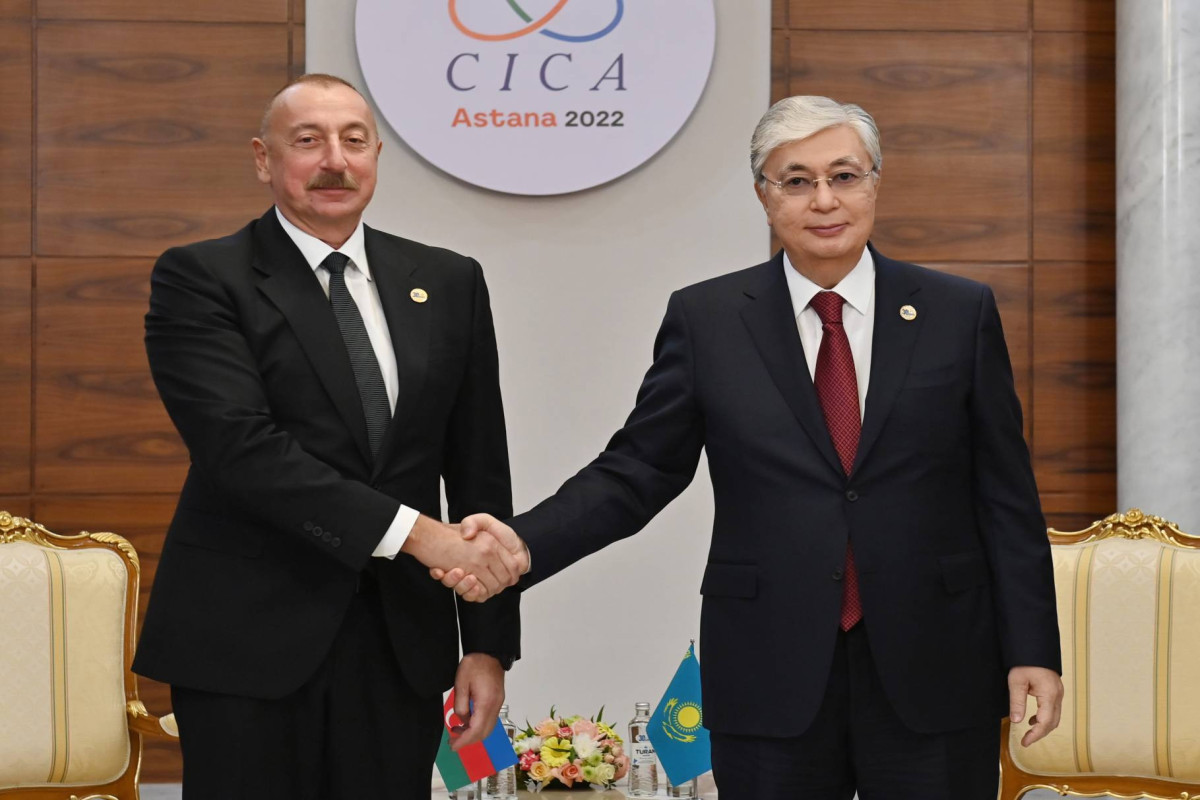 President of Azerbaijan Ilham Aliyev and President of Kazakhstan, Kasim-Jomart Tokayev