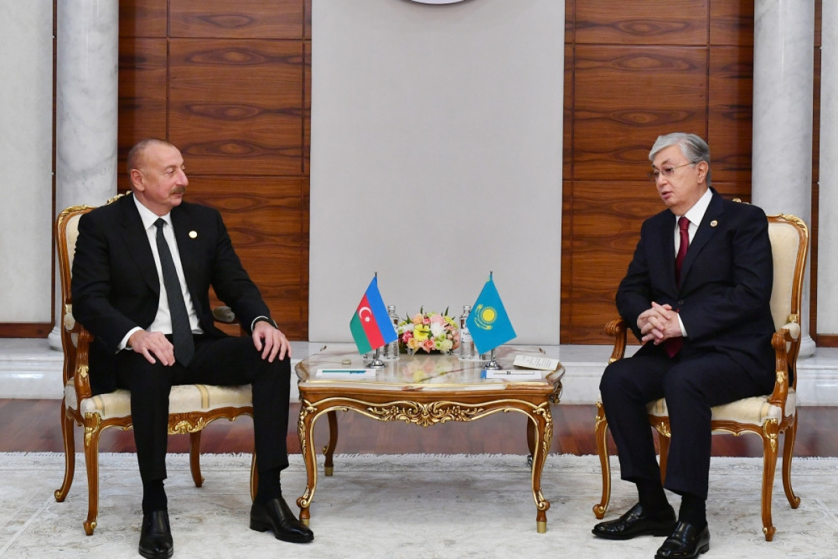 Ilham Aliyev, President of Azerbaijan and Kasim-Jomart Tokayev, President of Kazakhstan
