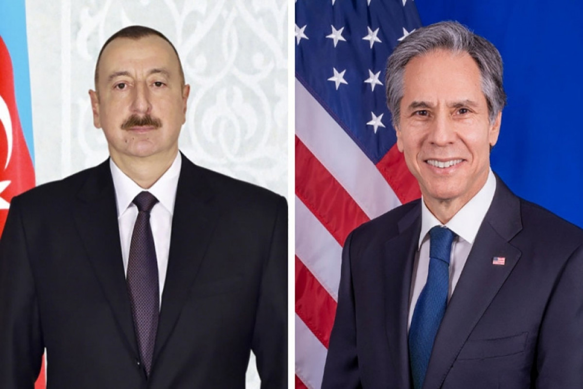 Ilham Aliyev, Azerbaijani President and Antony Blinken, US Secretary of State