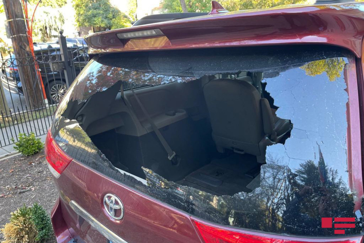 FOOTAGE of the service car of Azerbaijani Embassy in US that shot
