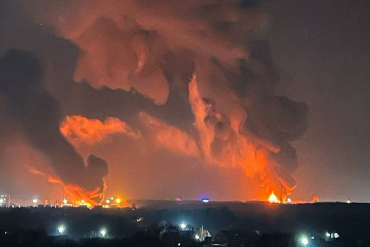 Fire broke out at a local oil depot in Russia