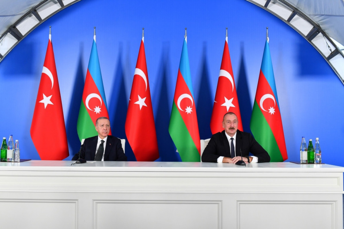 Turkish President Recep Tayyip Erdogan, Azerbaijani President Ilham Aliyev
