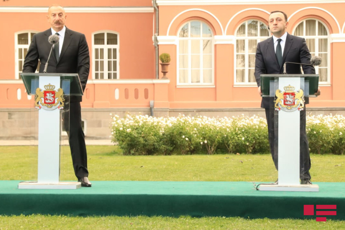 Ilham Aliyev, President of Azerbaijan and Prime Minister of Georgia Irakli Garibashvili