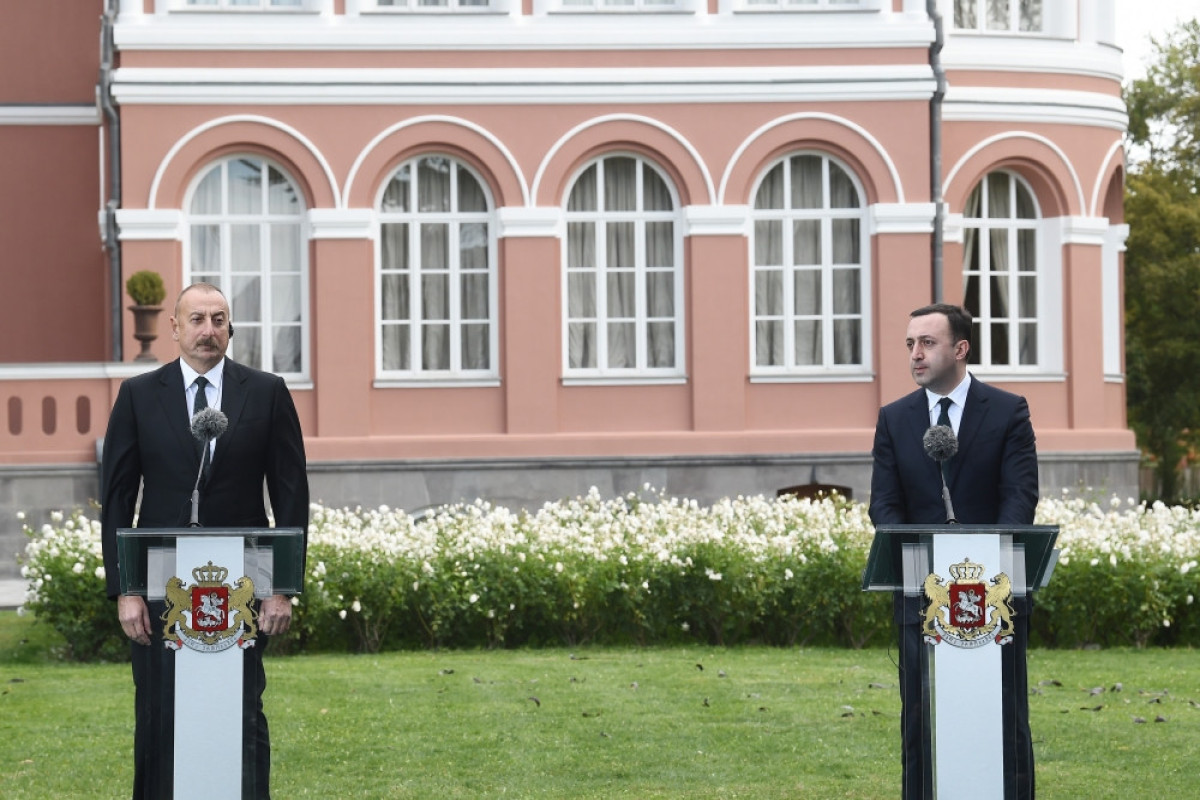 Azerbaijani, Georgian leaders made press statements