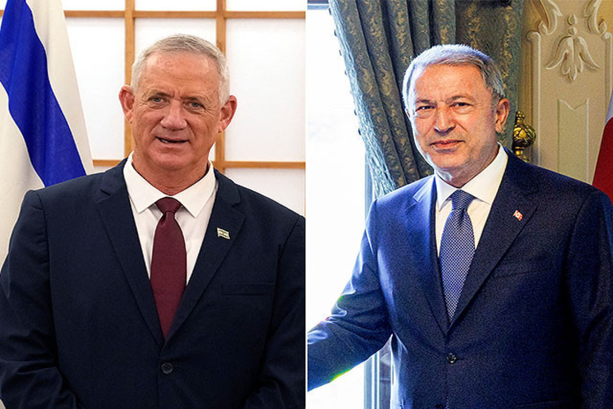 Benny Gantz, Israeli Defense Minister and Hulusi Akar, Turkish Defense Minister
