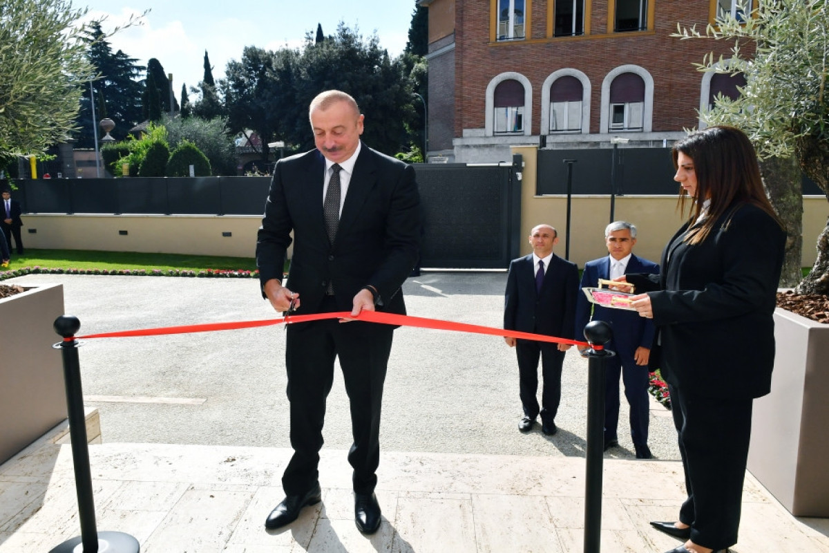 President Ilham Aliyev attended inauguration of new building of Azerbaijani Embassy in Italy