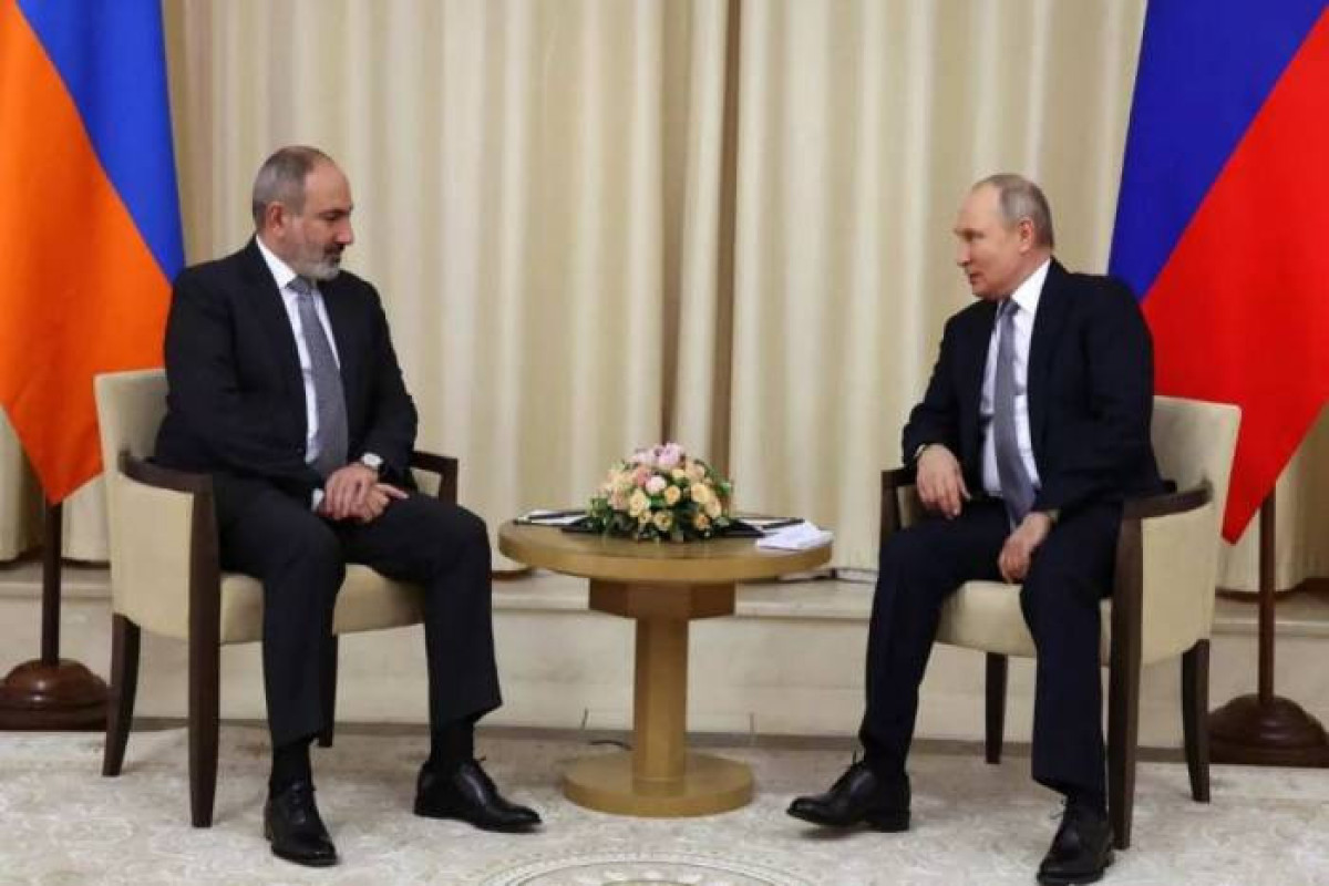 Vladimir Putin, President of Russia and Nikol Pashinyan, Prime Minister of Armenia