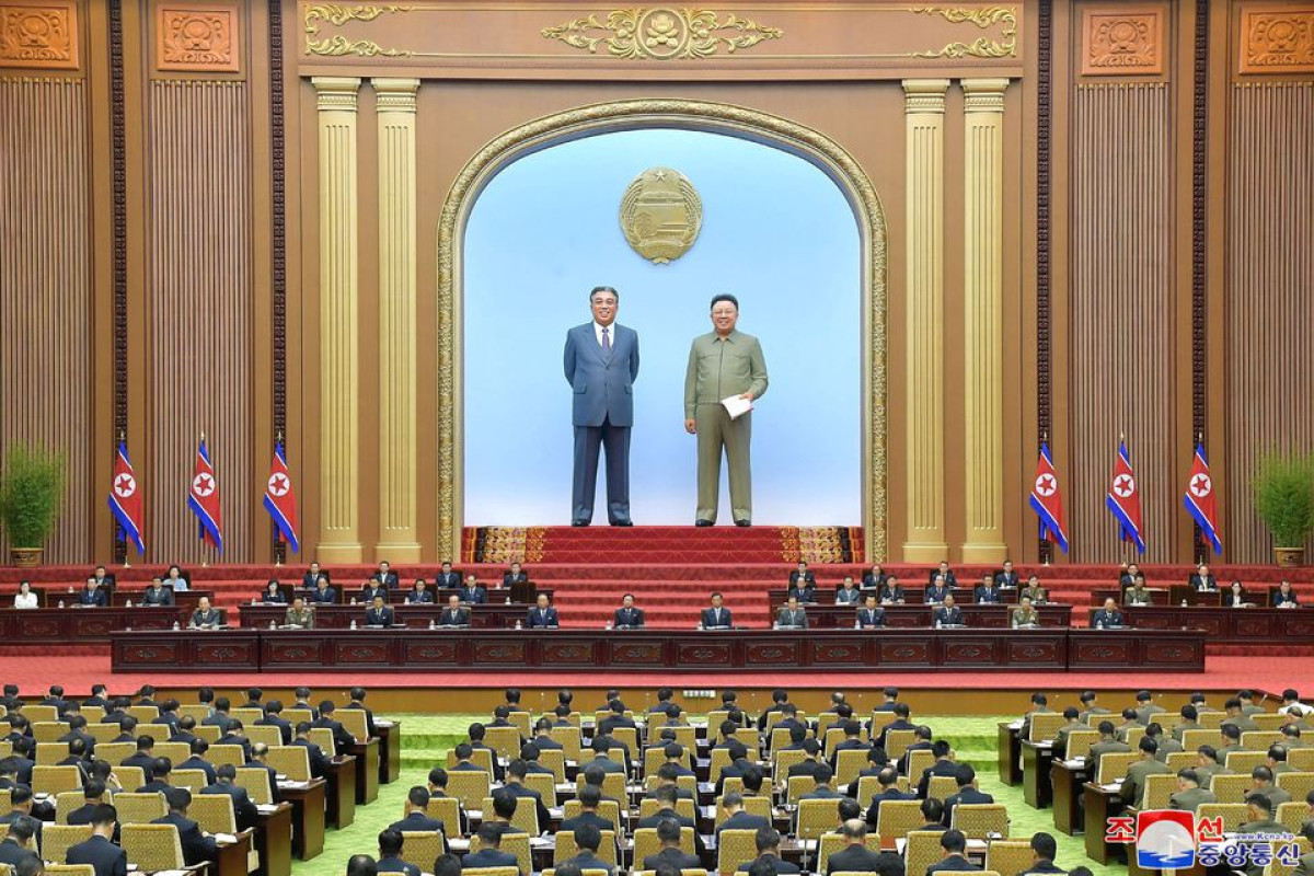 First-day sitting of the 7th Session of the 14th Supreme People's Assembly (SPA) of the Democratic People's Republic of Korea (DPRK) in this photo taken on September 7, 2022