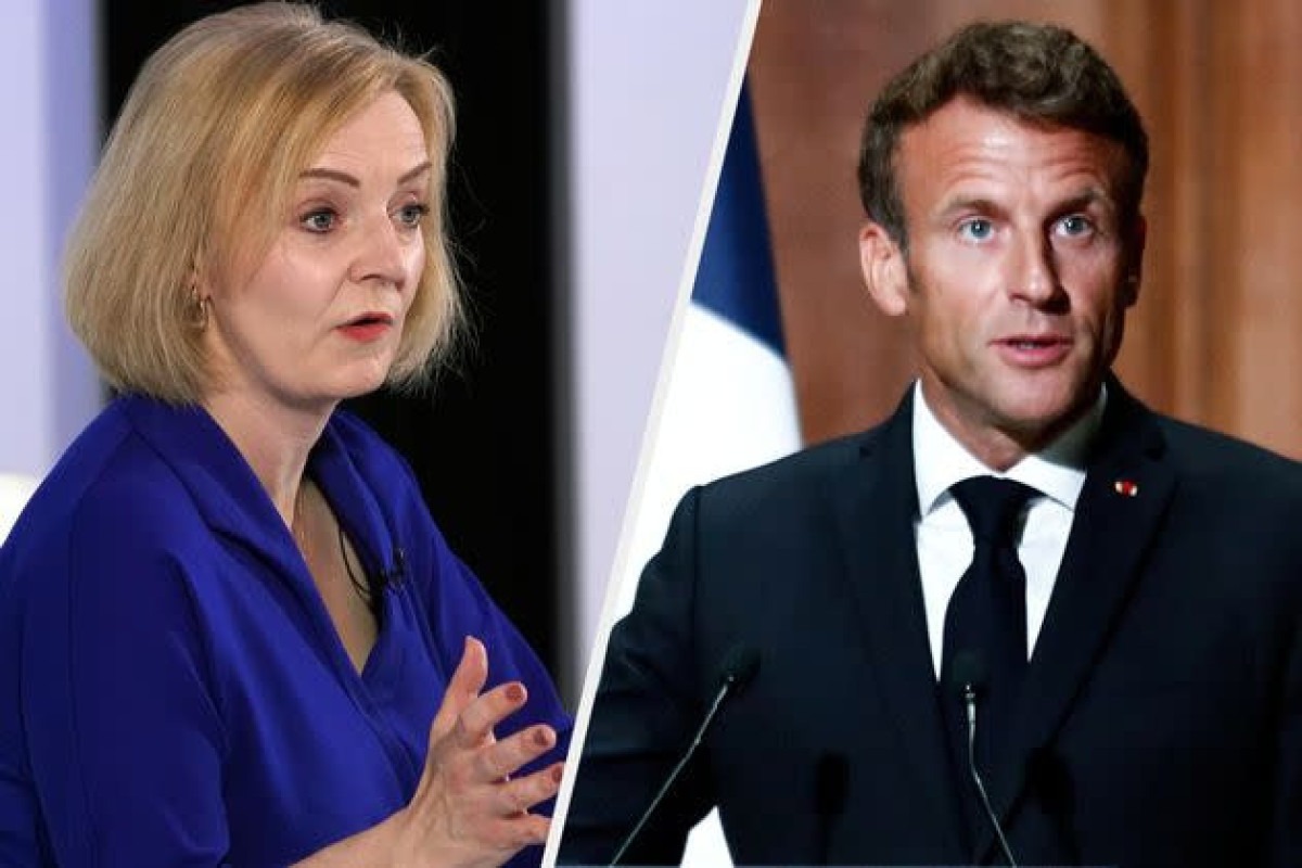 Liz Truss, UK's Prime Minister and Emmanuel Macron, French President