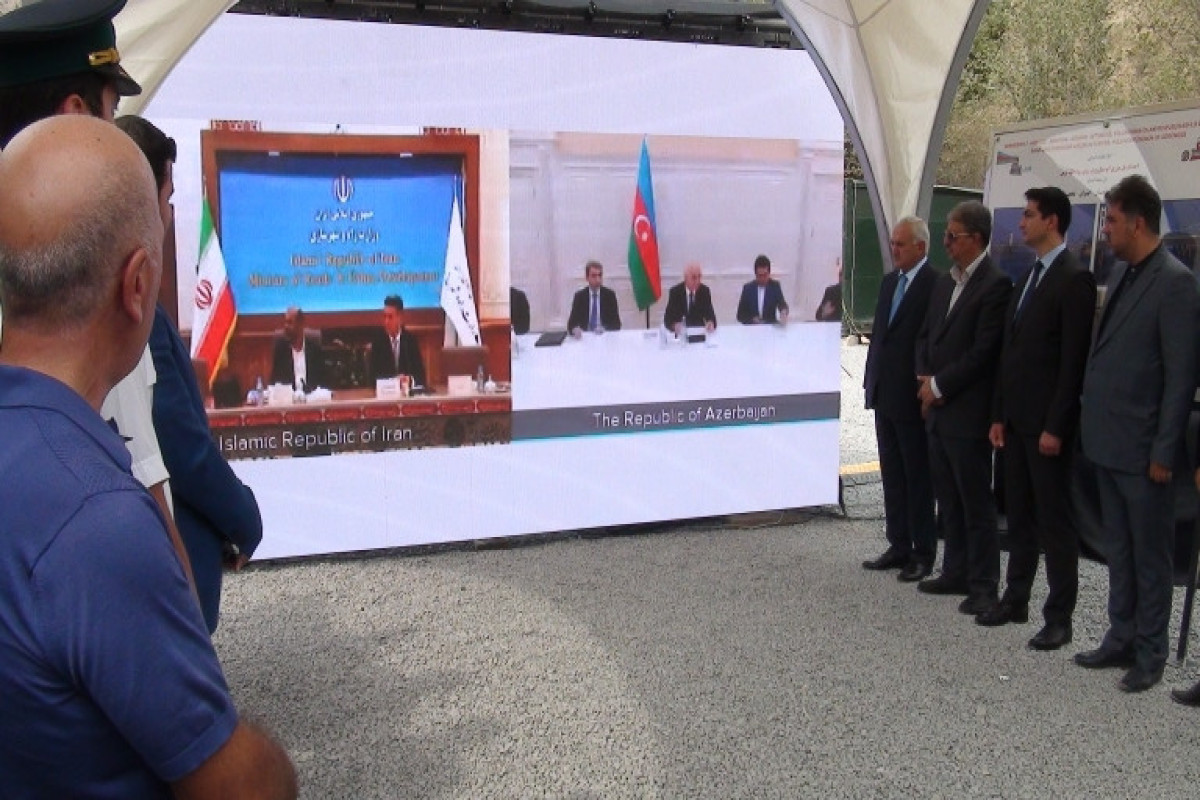 Foundation of Aghband highway bridge laid in Eastern Zangazur economic region on state border with Iran -PHOTO 