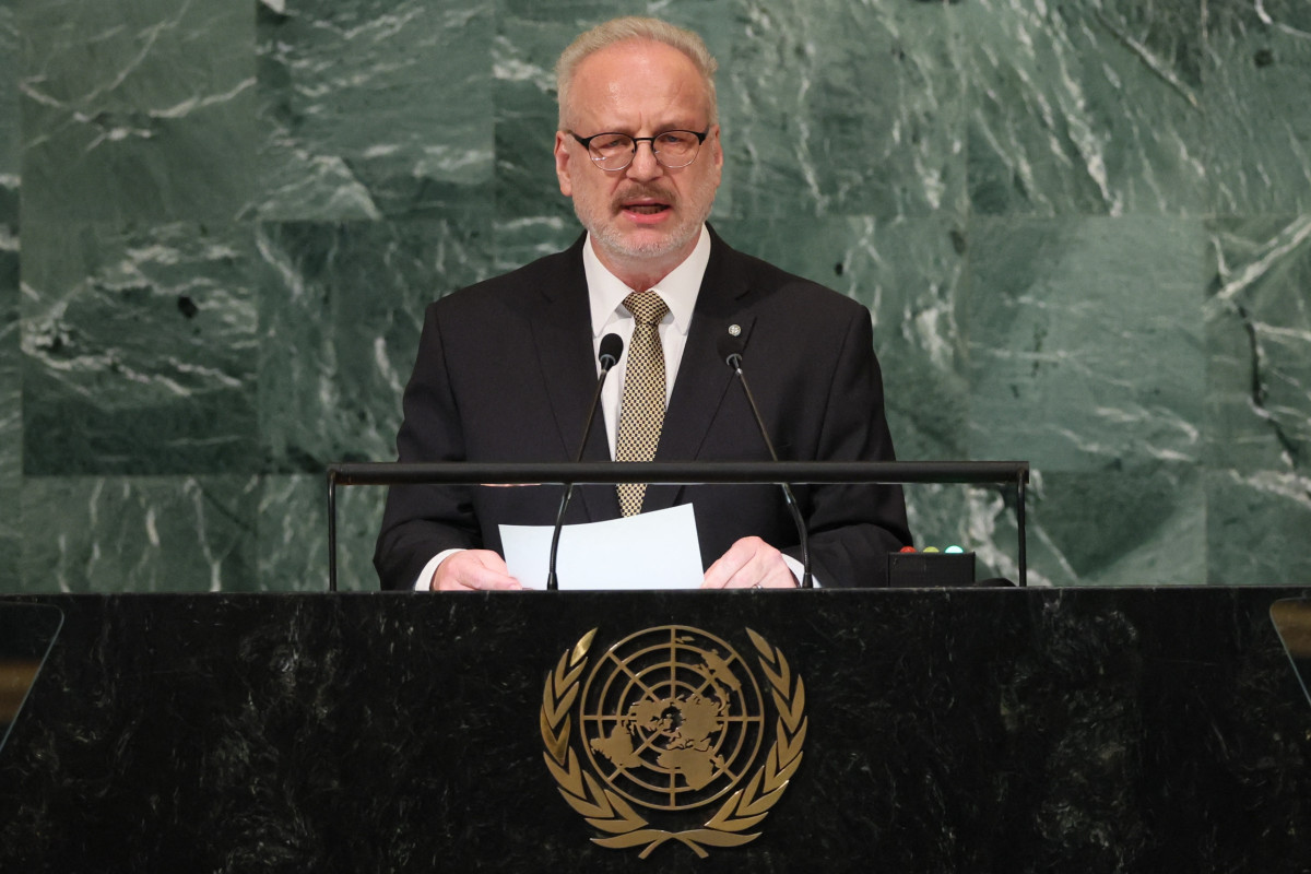 atvia's President Egils Levits addresses the United Nations General Assembly