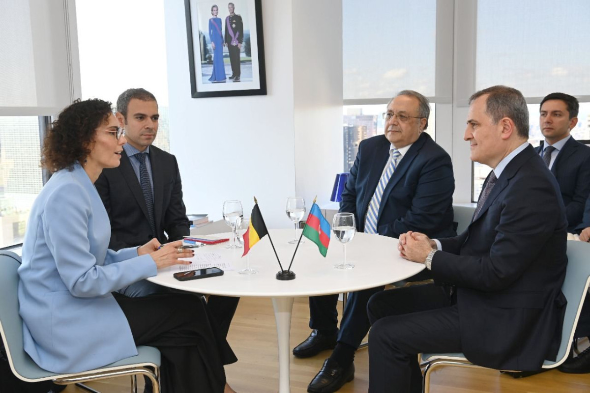 Minister of Foreign Affairs of the Republic of Azerbaijan Jeyhun Bayramov and Minister of Foreign Affairs of Belgium Hadja Lahbib