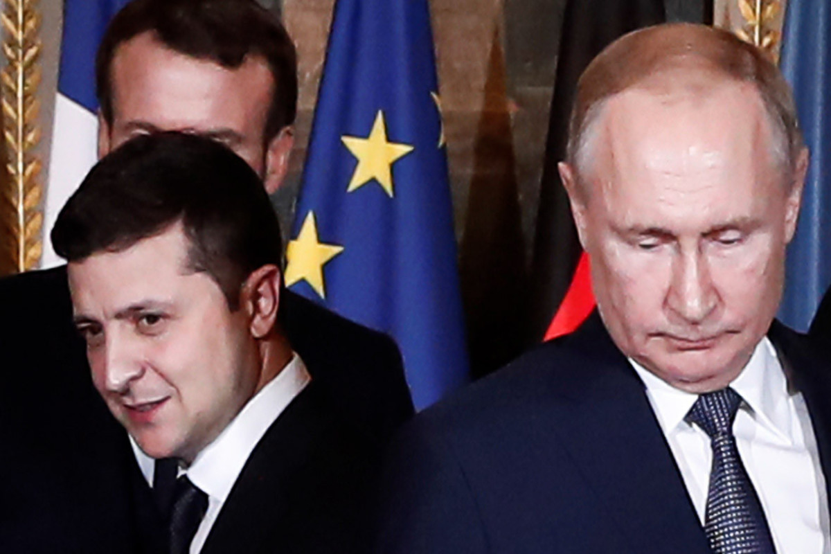 Volodymyr Zelensky  and Vladimir Putin
