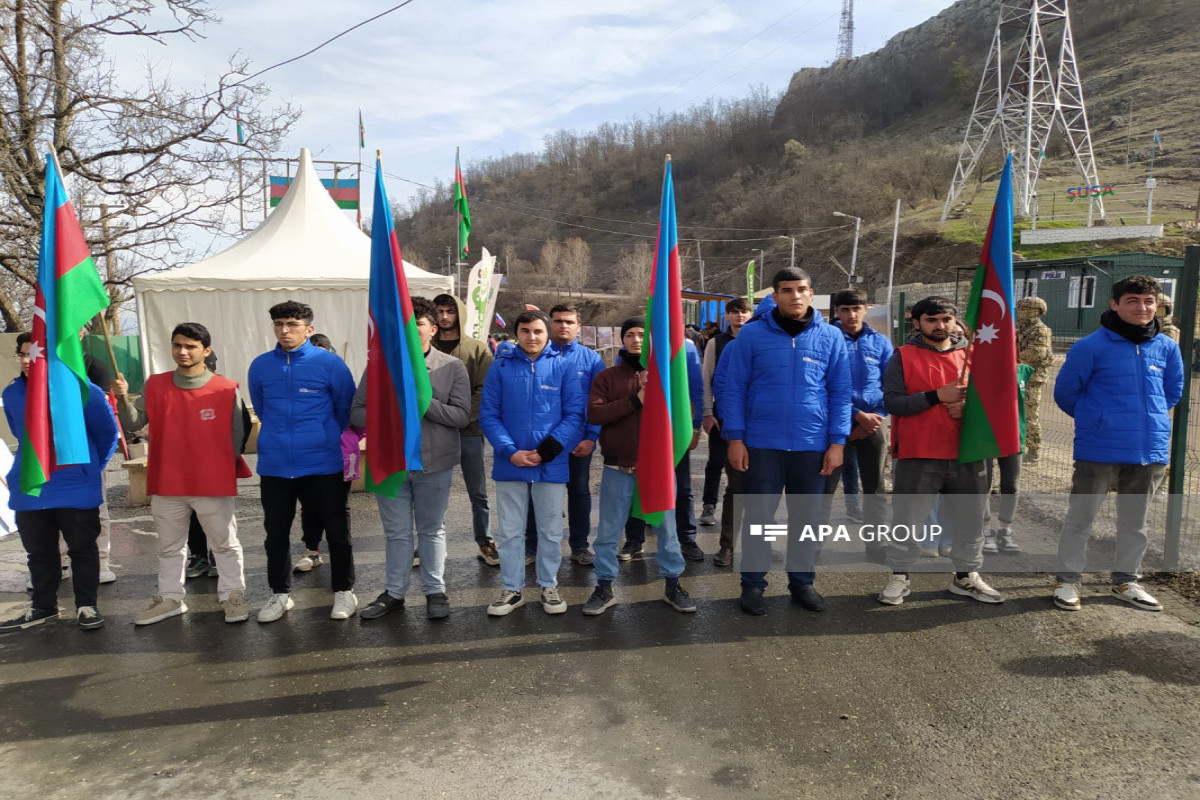 Peaceful protest of Azerbaijani eco-activists on Lachin–Khankandi road enters 115th day-PHOTO 
