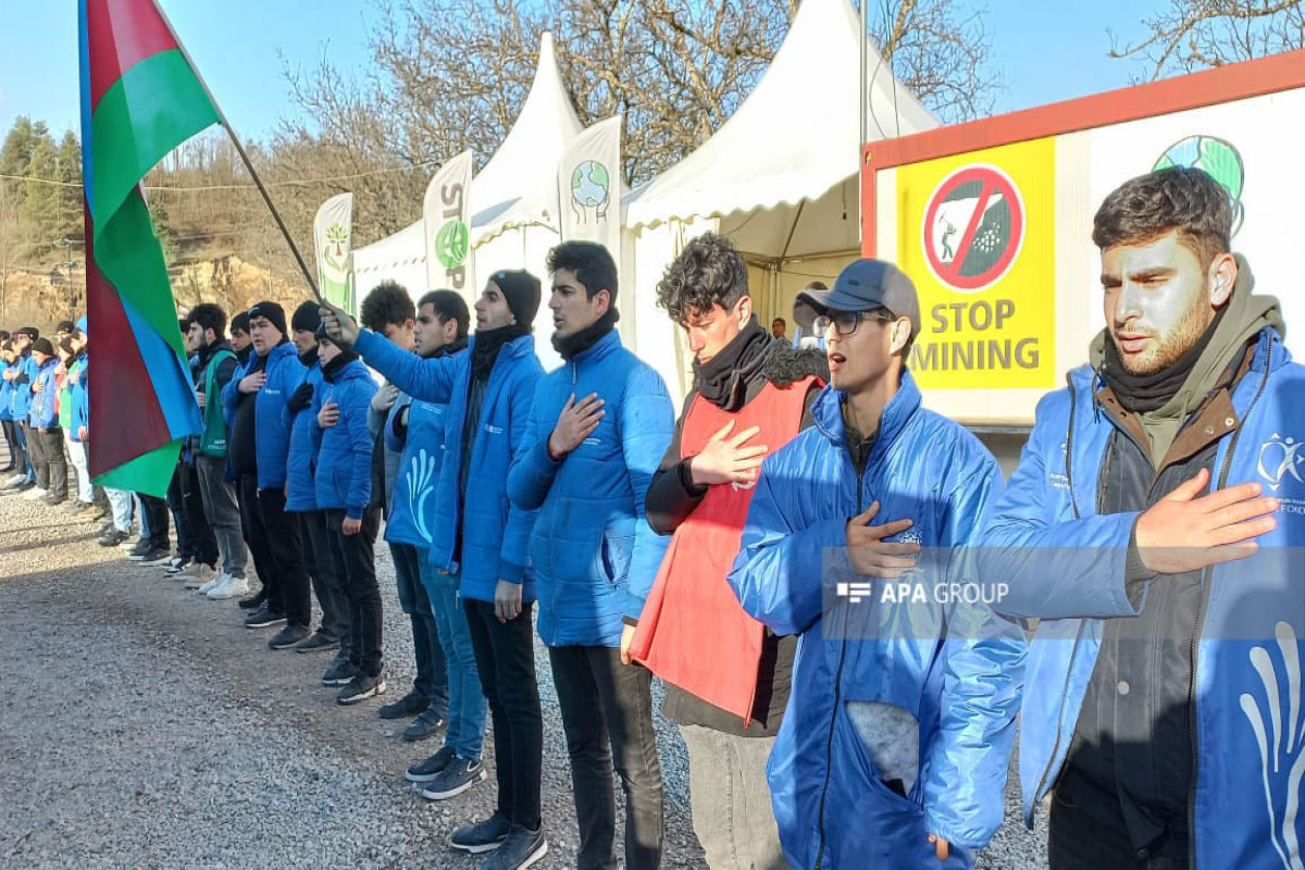 Peaceful protest of Azerbaijani eco-activists on Lachin–Khankendi road enters 118th day-PHOTO 