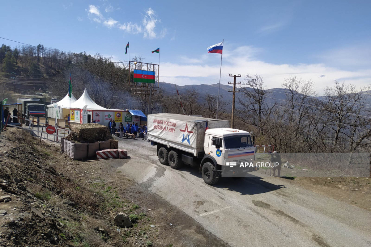 Russian peacekeepers' convoy moves freely along Azerbaijan's Lachin-Khankendi road-PHOTO 