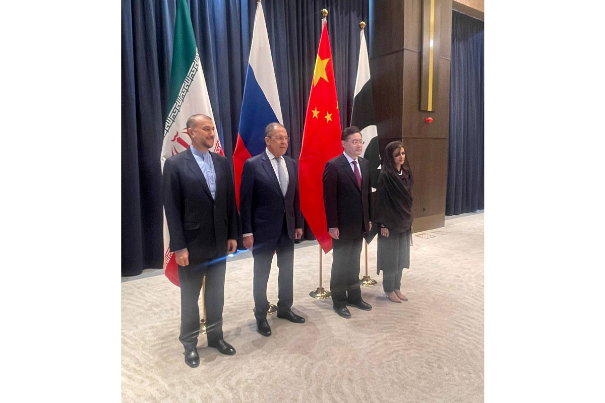 Russian, Iranian, Chinese and Pakistani Top Diplomats hold meeting in Samarkand