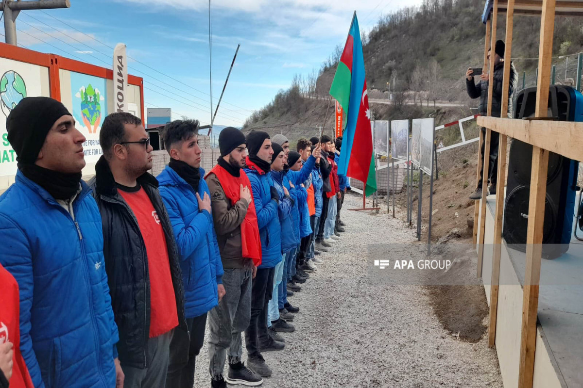 Peaceful protest of Azerbaijani eco-activists on Lachin–Khankandi road enters 124th day-PHOTO 