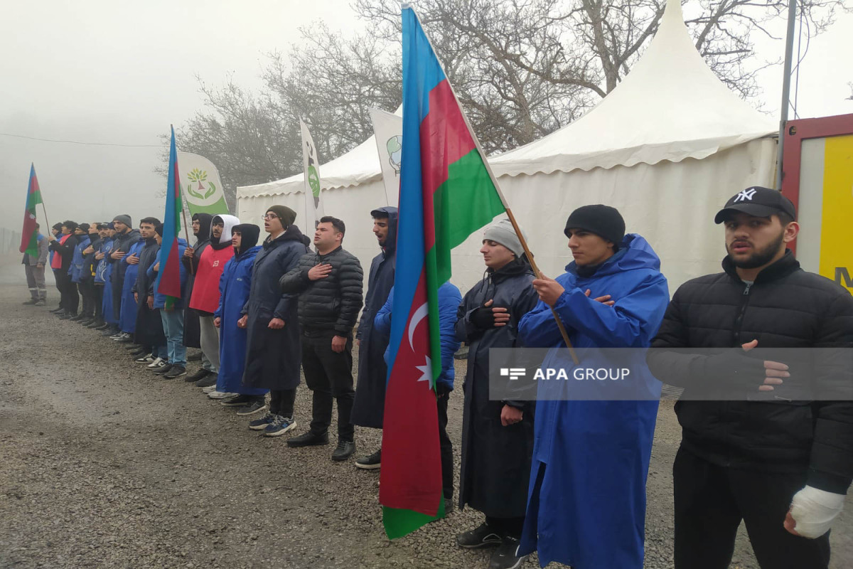 Peaceful protest of Azerbaijani eco-activists on Lachin–Khankandi road enters 128th day-PHOTO 