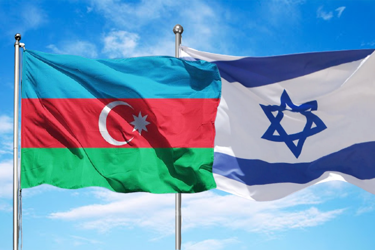 Flags of Azerbaijan and Israel