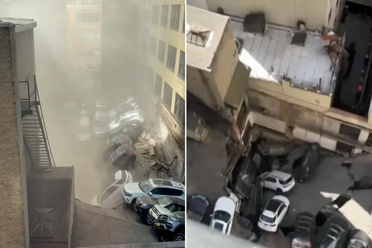 New York City parking garage collapses, some believed trapped