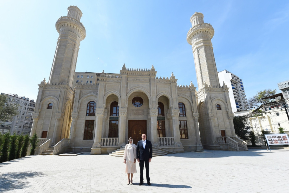 President Ilham Aliyev and First Lady Mehriban Aliyeva attended opening of Juma Mosque in Narimanov district-UPDATED 