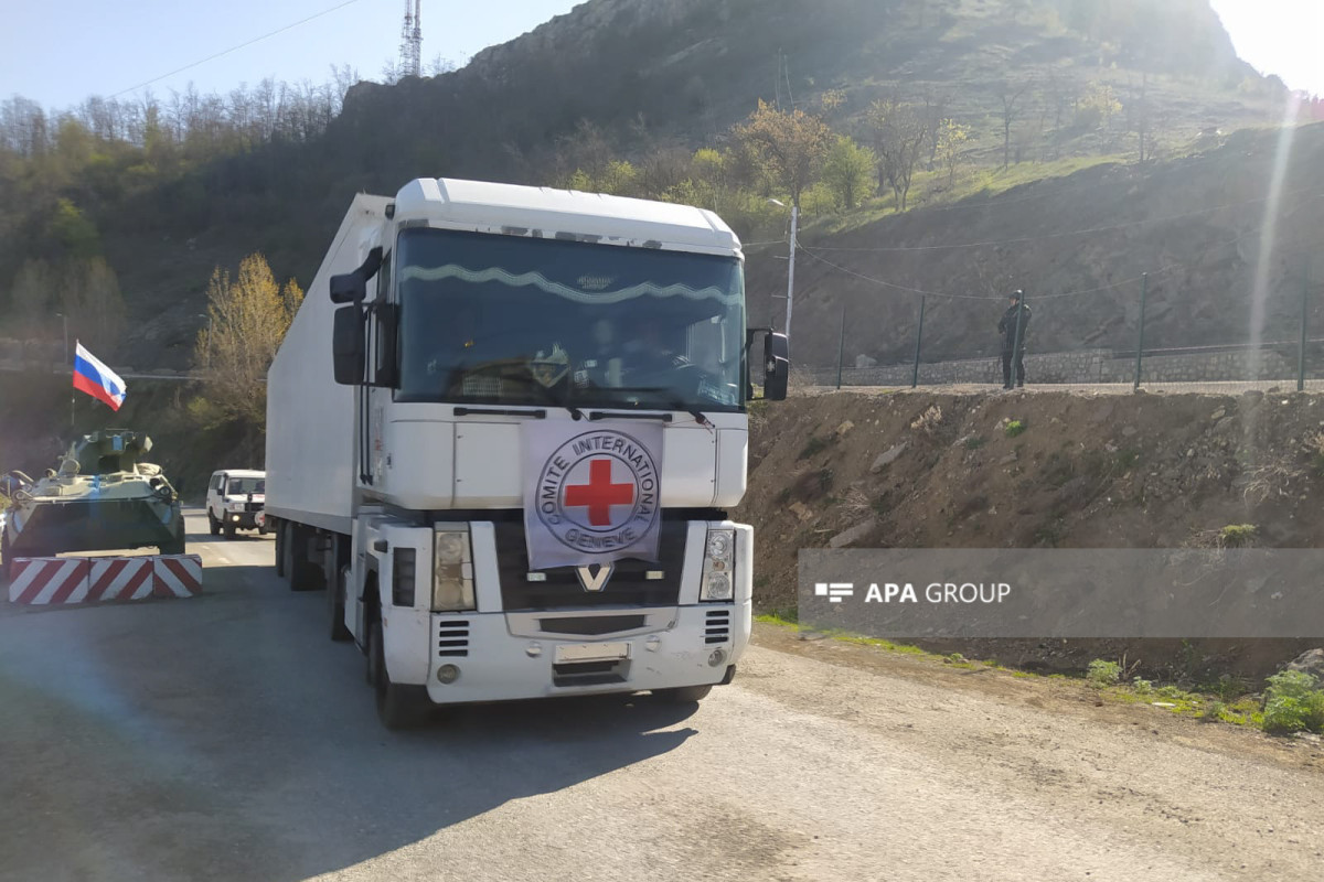 2 passenger vehicles, and 4 trucks belonging to ICRC unimpededly passed through Azerbaijan's Lachin-Khankandi road-PHOTO -UPDATED 