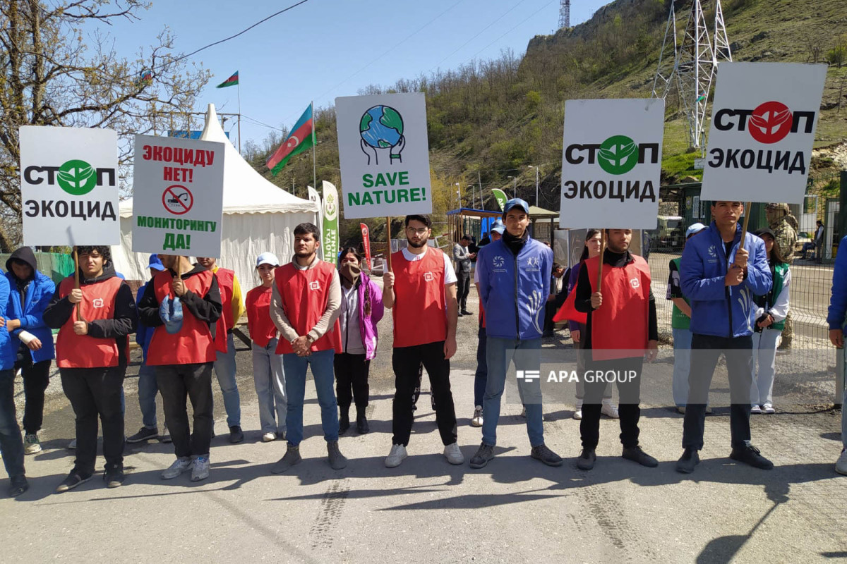 Peaceful protest of Azerbaijani eco-activists on Lachin–Khankendi road enters 133rd day-PHOTO 