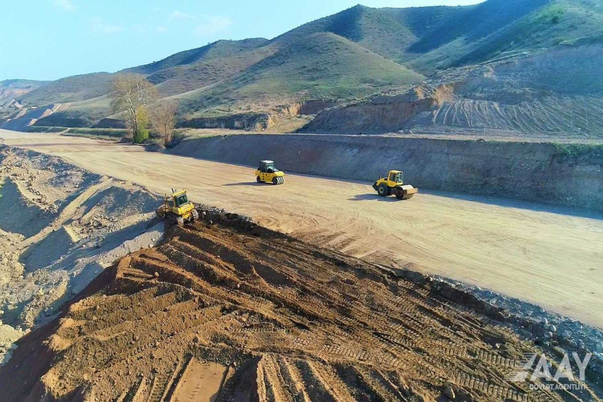 Construction of the Khudafarin-Gubadli-Lachin highway continues at full speed