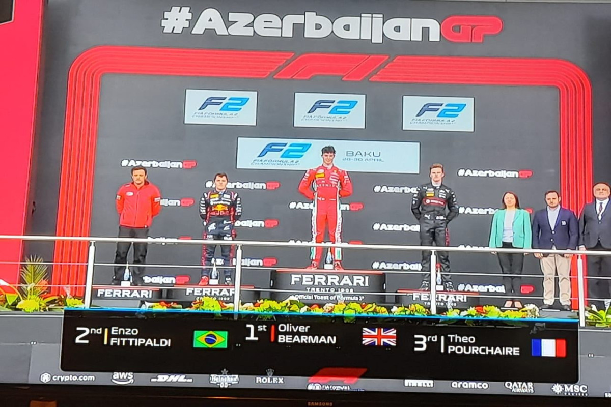 Winners of Formula 2 main race of F1 Azerbaijan Grand Prix awarded