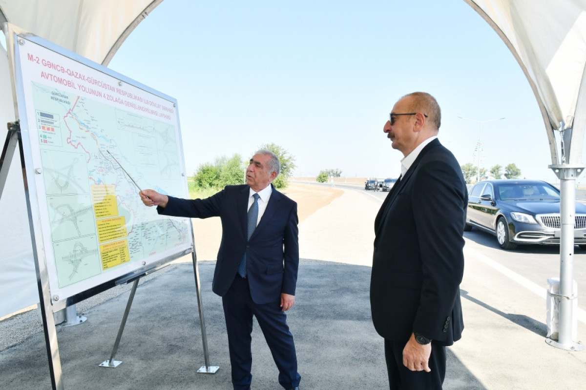 President Ilham Aliyev participated in opening of Ganja-Gazakhbayli section of Baku-Gazakh-Georgia state border highway-PHOTO -UPDATED 