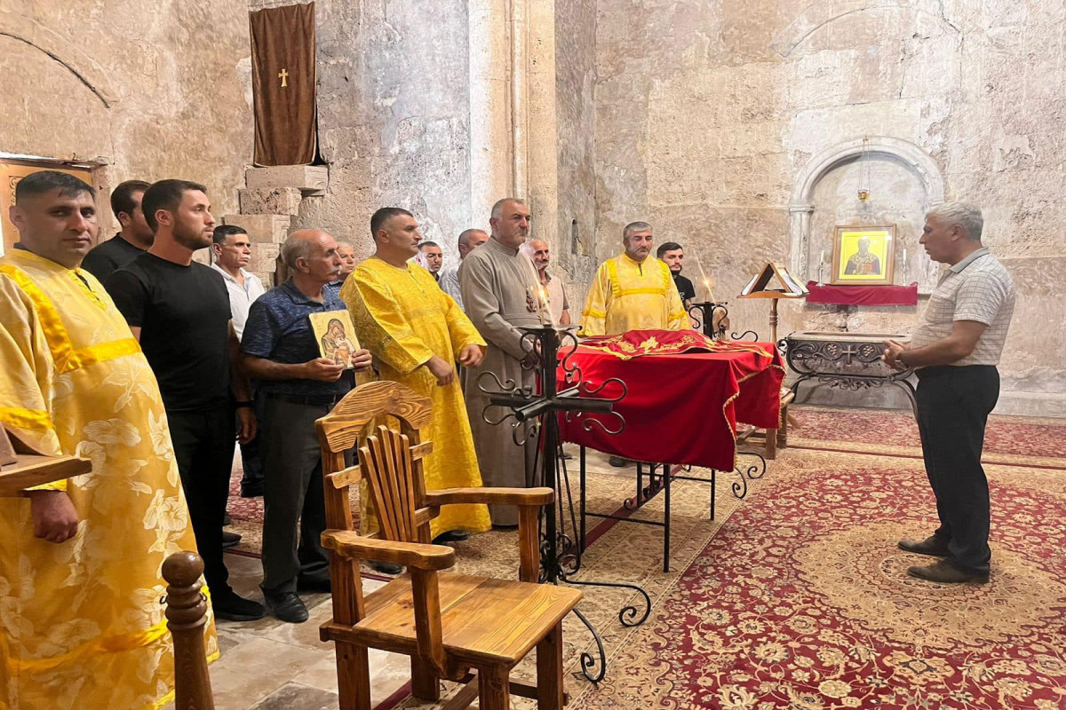 Azerbaijan Albanian-Udi community visits Khudaveng monastery