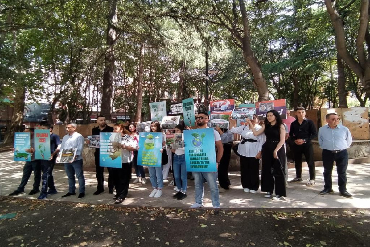 Azerbaijani community in Georgia hold peaceful protest outside UN office in Tbilisi