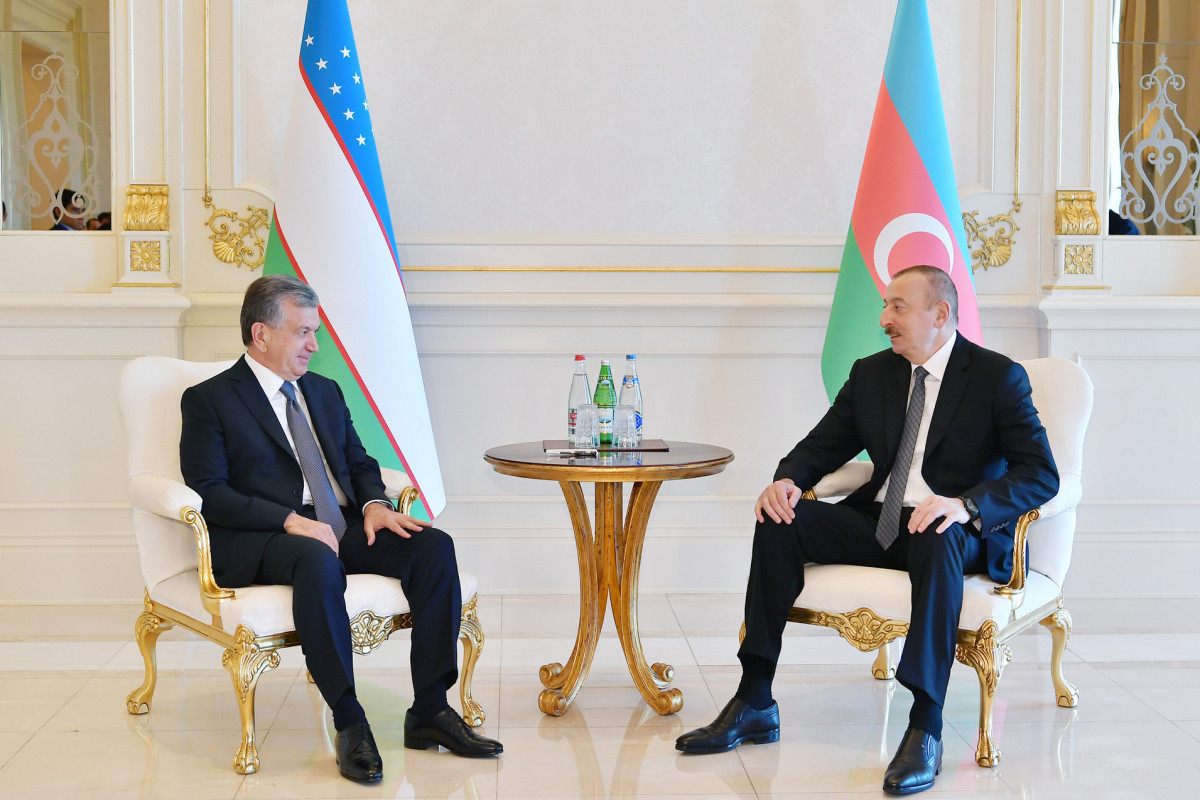 President of the Republic of Uzbekistan Shavkat Mirziyoyev and President of Azerbaijan Ilham Aliyev