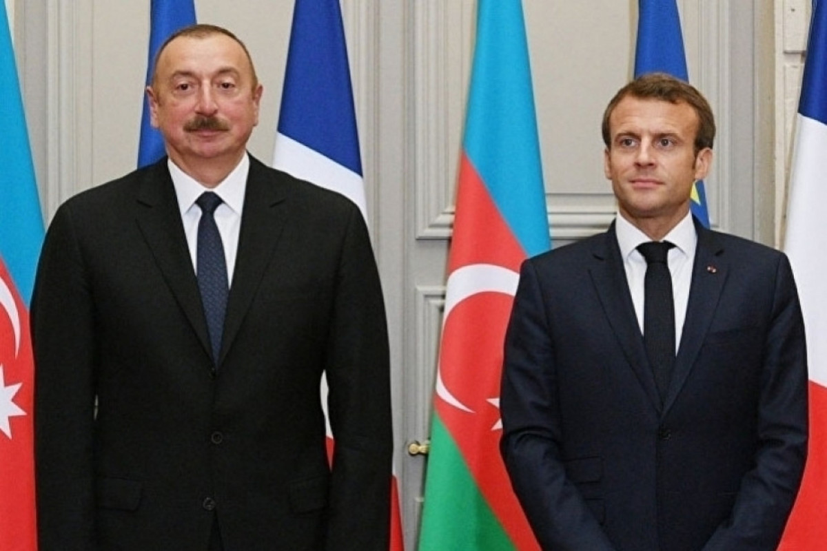 President of the Republic of Azerbaijan Ilham Aliyev and President of the French Republic Emmanuel Macron