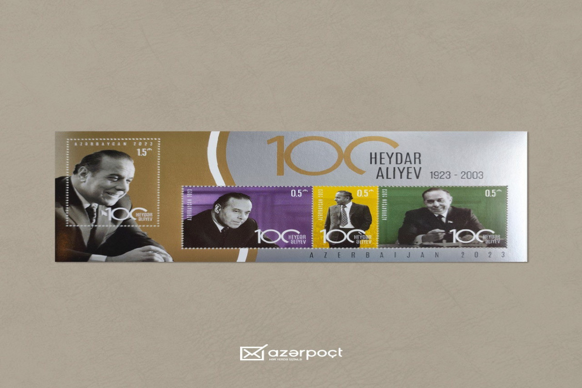 "AzerPoçt" issued postage stamps devoted to the 100th anniversary of Heydar Aliyev -PHOTO 