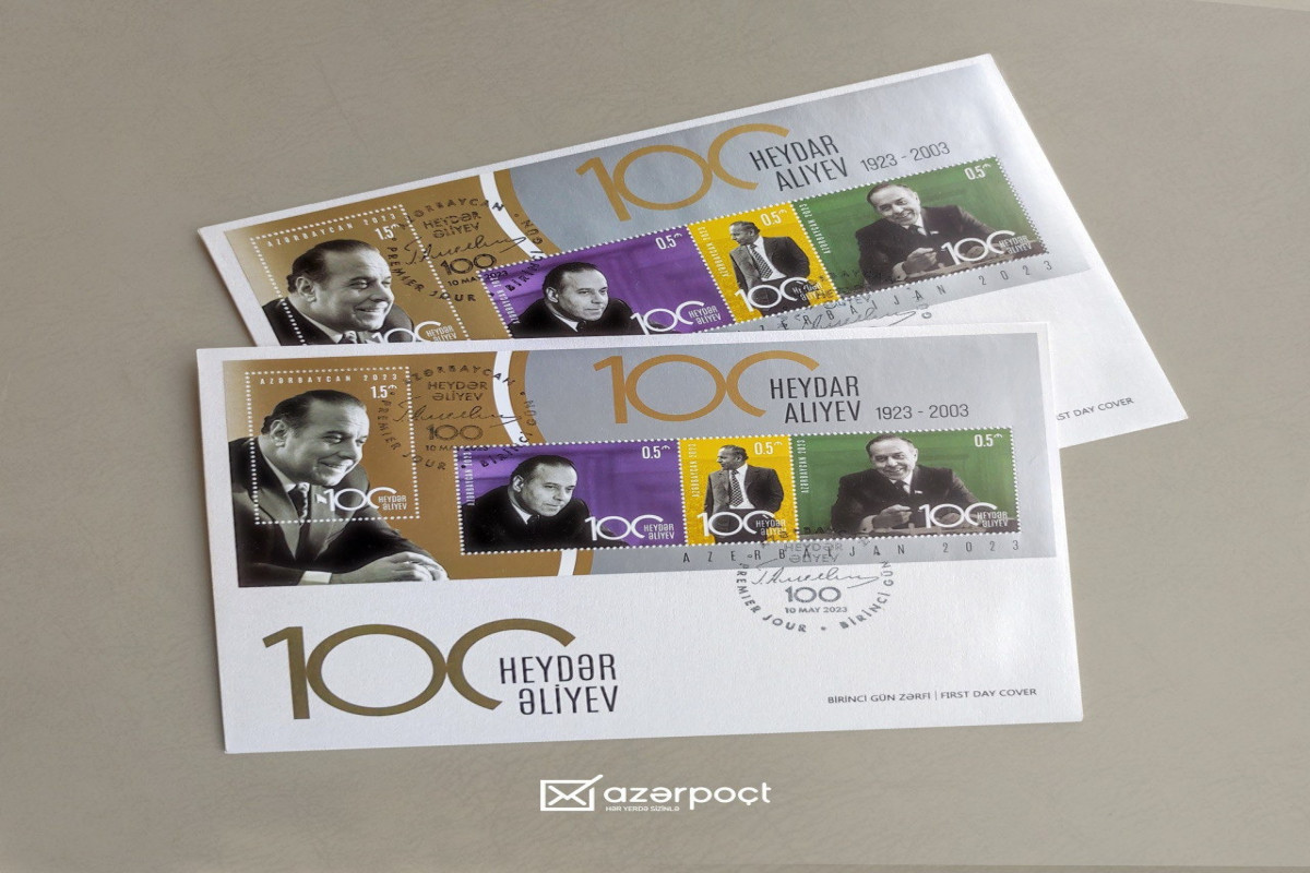 "AzerPoçt" issued postage stamps devoted to the 100th anniversary of Heydar Aliyev -<span class="red_color">PHOTO