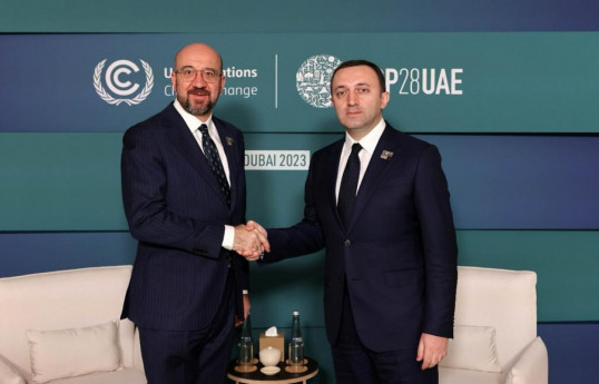 Charles Michel, President of the European Council and Irakli Garibashvili, Prime Minister of Georgia