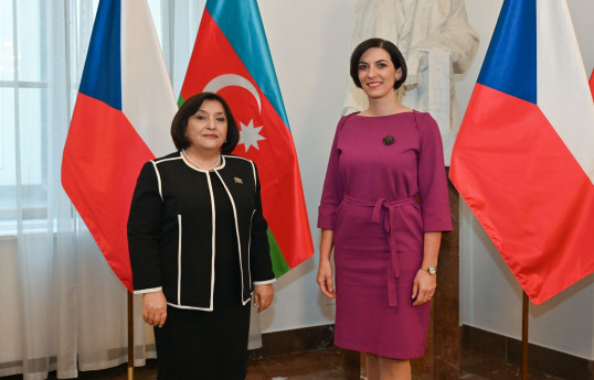 Chair of Milli Majlis Sahiba Gafarova Speaks with Chair of House of Deputies of Czech Parliament