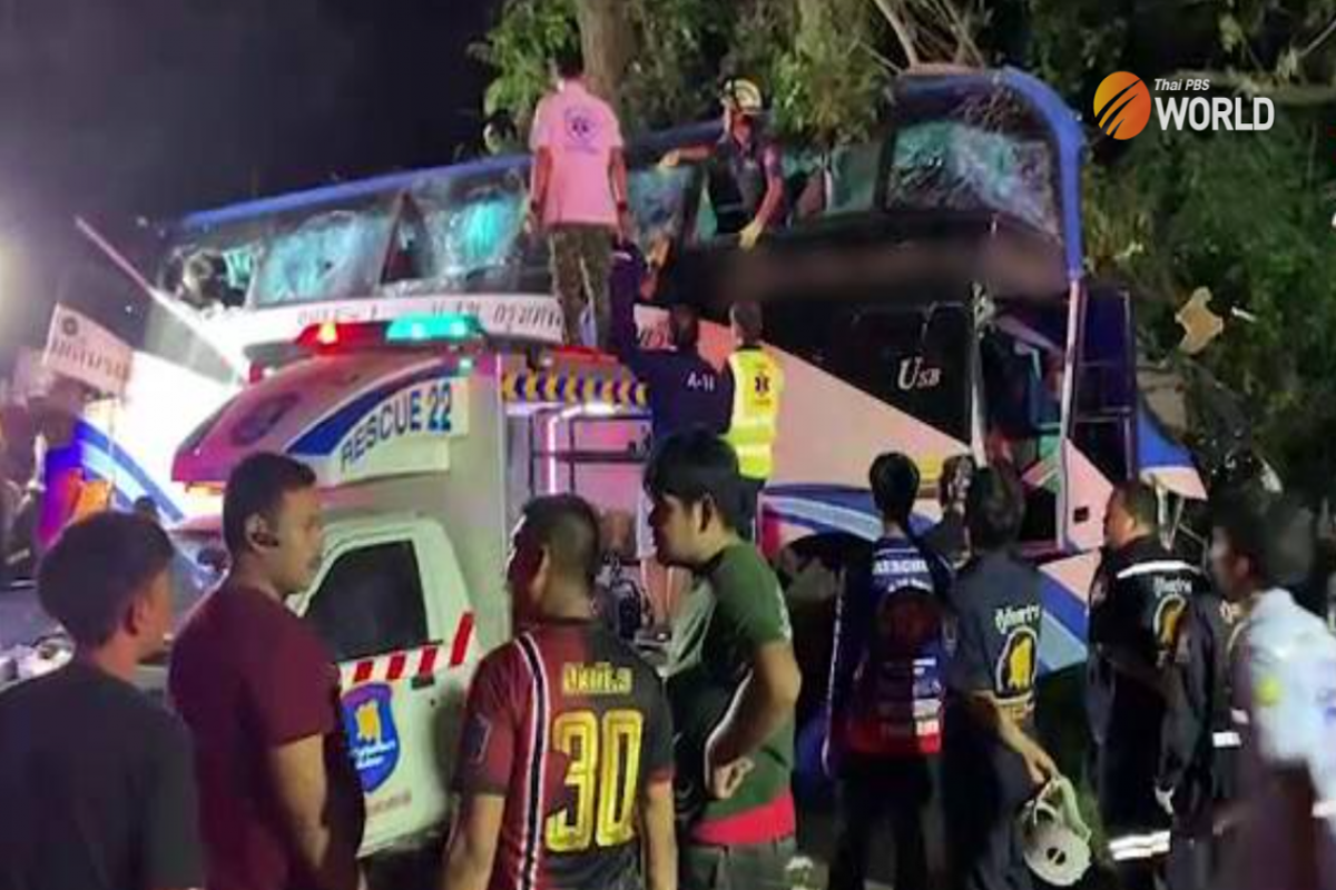At least 14 dead, 35 injured in bus crash in S. Thailand