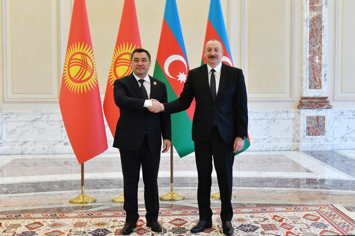 Sadyr Zhaparov, President of the Kyrgyz Republic and  Ilham Aliyev President of the Republic of Azerbaijan