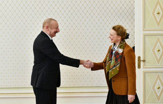 Ilham Aliyev, President of Azerbaijan and  Marija Pejčinović Burić, the Secretary General of the Council of Europe