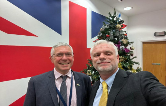 Fergus Auld, British Ambassador in Azerbaijan and Mark Libby, American Ambassador in Azerbaijan