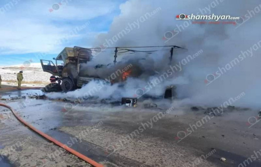 Truck full of weapons of Russian peacekeepers burned in Armenia